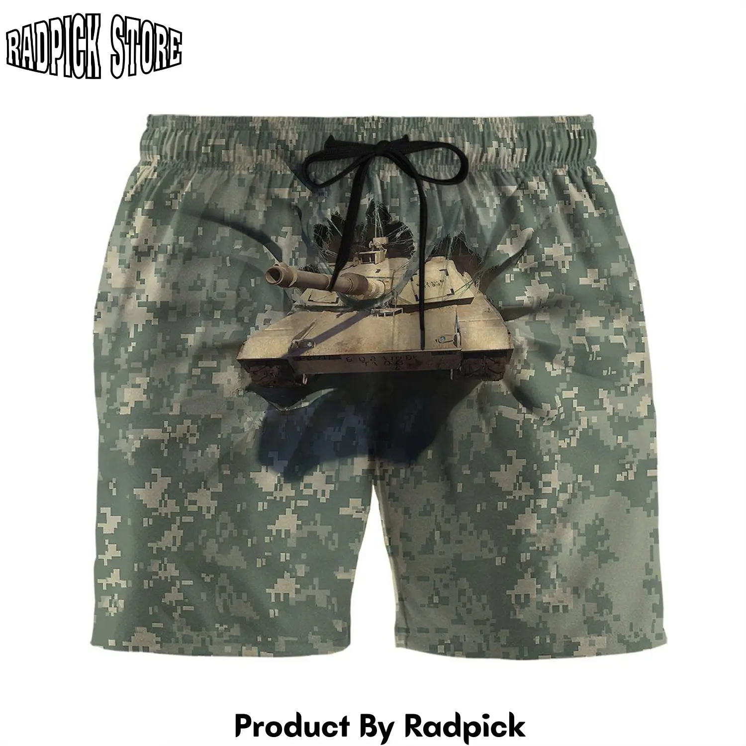 Radpick 3d my m1 abrams tank break through shorts custom beach shorts swim trunks rp631328